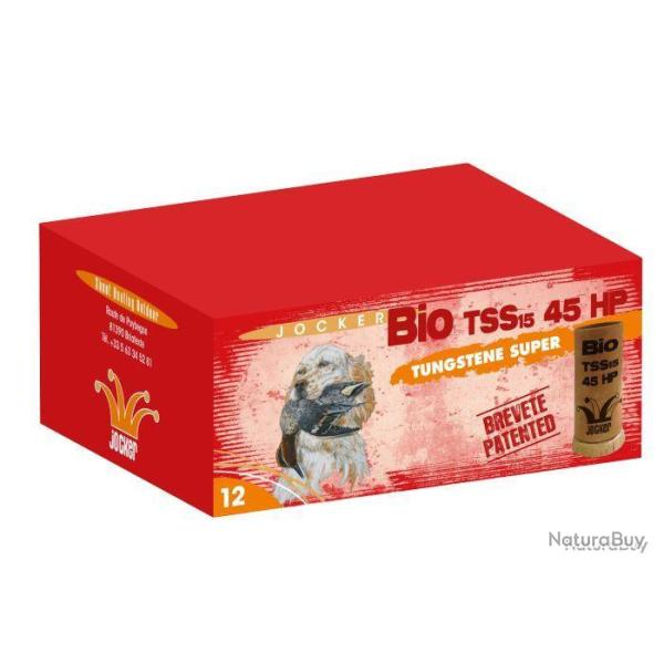 BOITE DE 10 CARTOUCHES JOCKER BIO TSS TUNGSTENE 45g BOURRE JUPE BIO D15 CAL.12/89 N�5