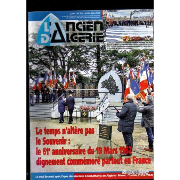 l'ancien d'alg�rie 2023 revue 609,610,612, alg�rie , maroc, tunisie 1952-1962