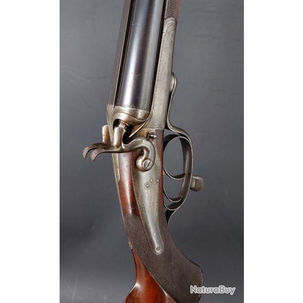 FUSIL EXPRESS JUXTAPOSE A CHIENS EXTERIEURS PAR A. GUINARD A PARIS CALIBRE 500 BPE - FRANCE XIX� Fra