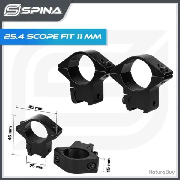 Anneau de montage de lunette de vis�e, 25.4 SCOPE FIT 20MM BAS