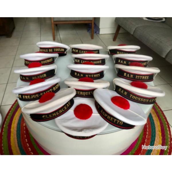 Bachis Marine nationale en toile blanche