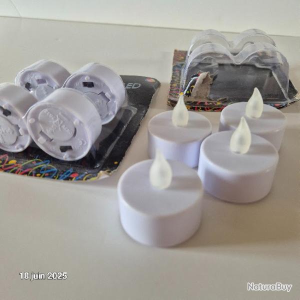 Lot de 8 bougies chauffe plat sans flamme, elle fonctionnent avec des piles � v�rifier