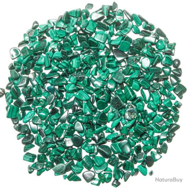 Mini pierres roul�es malachite - 5 � 10 mm - 100 grammes