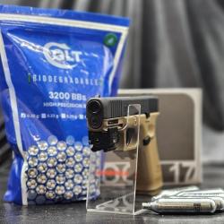 Pack Laser pr&ecirc;t a tirer "PISTOLET GLOCK 17 GEN5" - BBS 6MM CO2 - BLACK COYOTE