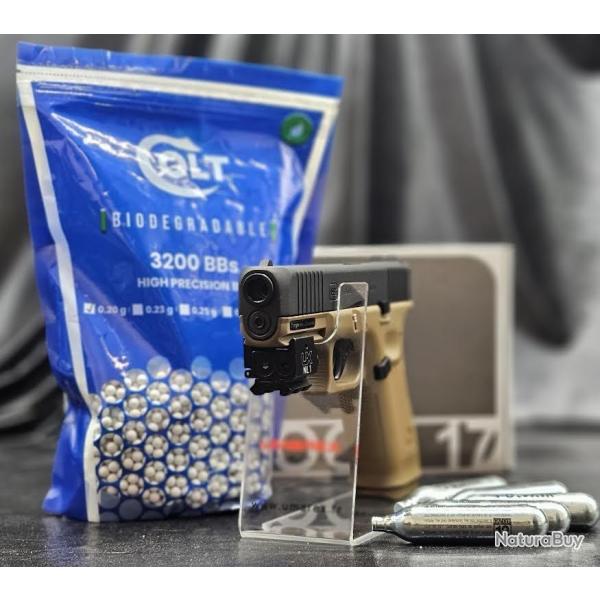 Pack Laser pr�t a tirer "PISTOLET GLOCK 17 GEN5" - BBS 6MM CO2 - BLACK COYOTE