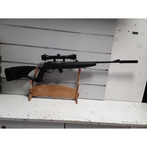 Carabine Black ops EM332 cal.22lr synth�tique + lunette 4x32 + silencieux + fourreau