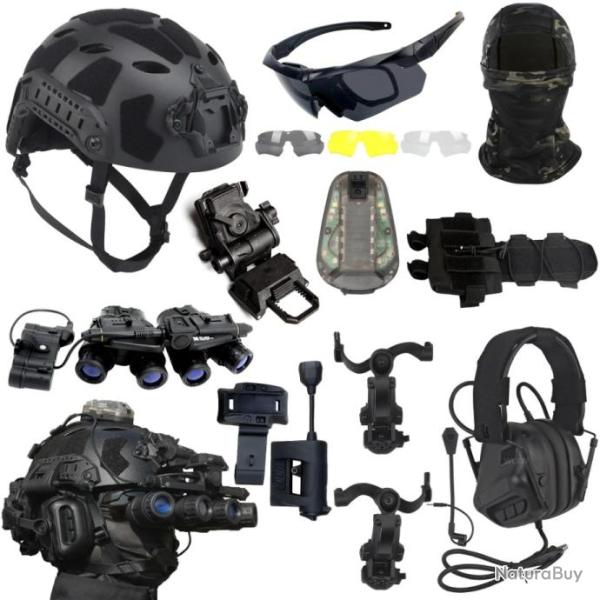 Casque et masque tactique Airsoft avec casque � r�duction de bruit MODELE F