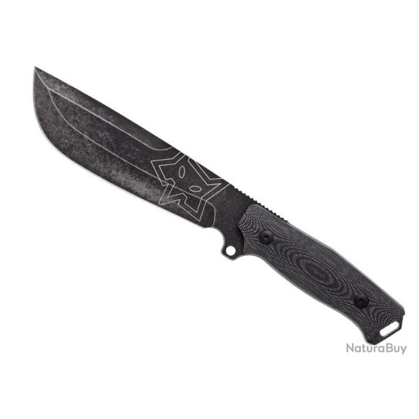 BEL1898 POIGNARD FOX KNIVES PRODUCTION "NATIVE BUSHCRAFT" LAME 17.5CM ACIER BLACKWASH NEUF