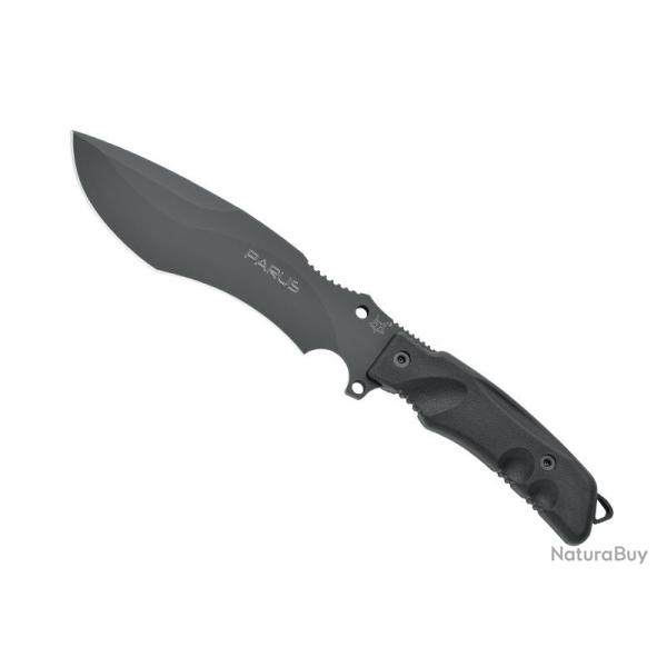 POIGNARD FOX KNIVES PRODUCTION "PARUS" LAME 17.5CM ACIER NOIR + KIT DE SURVIE + ETUI