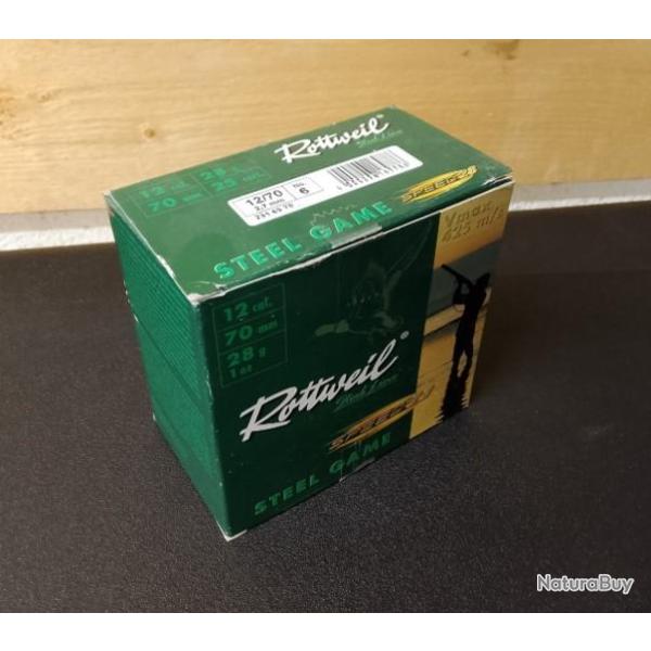 250 CARTOUCHES Rottweil Steel Game Speed 28 C.12/70 28g N6