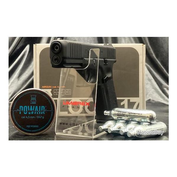 PACK PR�T A TIRER PISTOLET GLOCK 17 GEN5 MOS CO2 CAL 4.5MM - BLACK