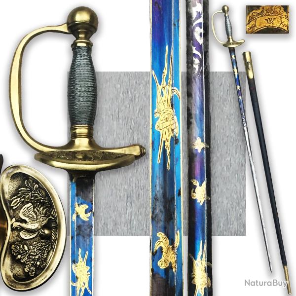 RARISSME & LUXUEUSE �P�E / SABRE ETAT MAJOR FRANCAIS, '' OR & BLEUE '' LOUIS PHILIPPE, XIX, ORIGINAL