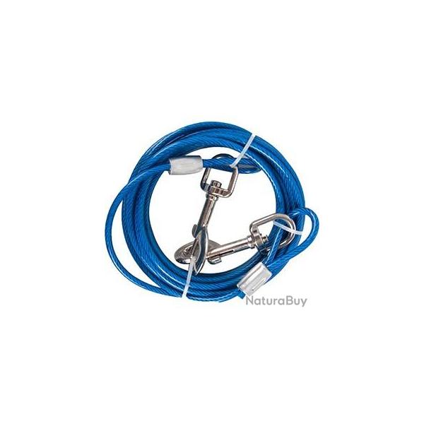 cble de niche plastifie 5 mm x 3 m bleu