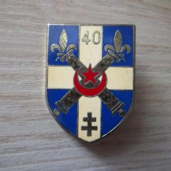 insigne collection militaire 40 &egrave;me r&eacute;giment d'artillerie Suippes
