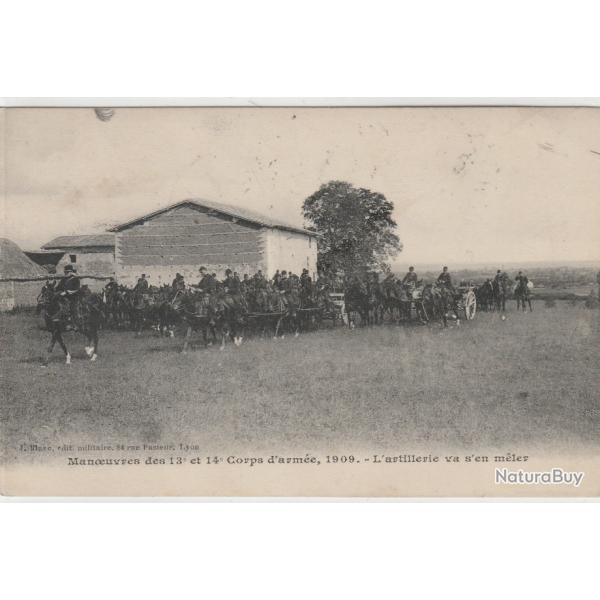 CPA- Manoeuvre des 13e et 14e Corps d'arm�e 1909 L'artillerie va n'en meler