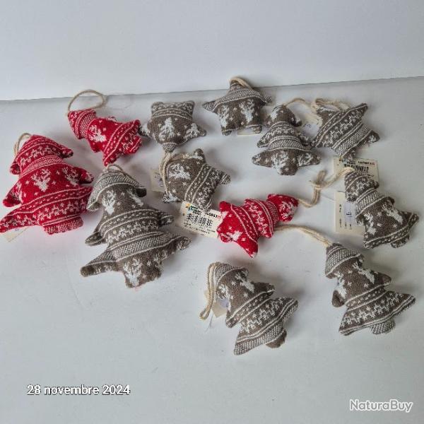 10 Dcorations pour votre pice, votre sapin , faon pull de Noel, c'est un tissu tiss