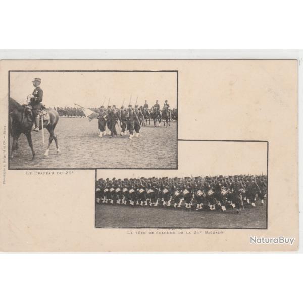 CPA- LE DRAPEAU DU 20 e LA TETE DE COLONNE DE LA 21e BRIGARDE
