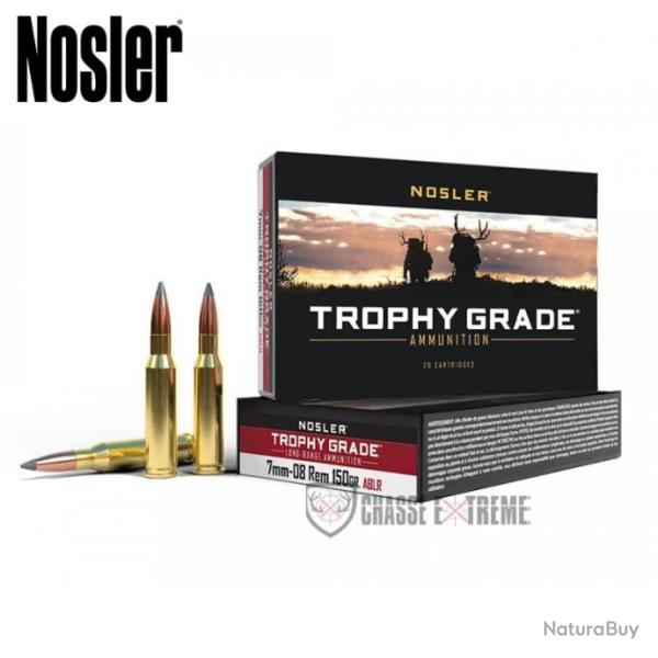 20 Cartouches NOSLER TGA Cal 7mm-08 Rem 150 gr ABLR SP