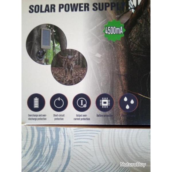 Panneau solaire pour recharger les piles de votre cam�ra de chasse.