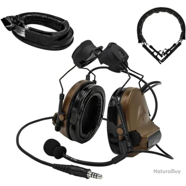 Casque �couteurs tactique antibruit MARRON