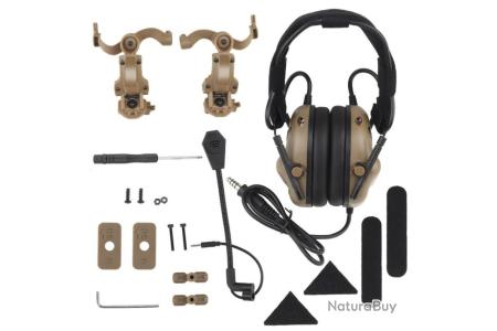 ARC Rail BK-Casque tactique avec adaptateur et Rail d'arc pour