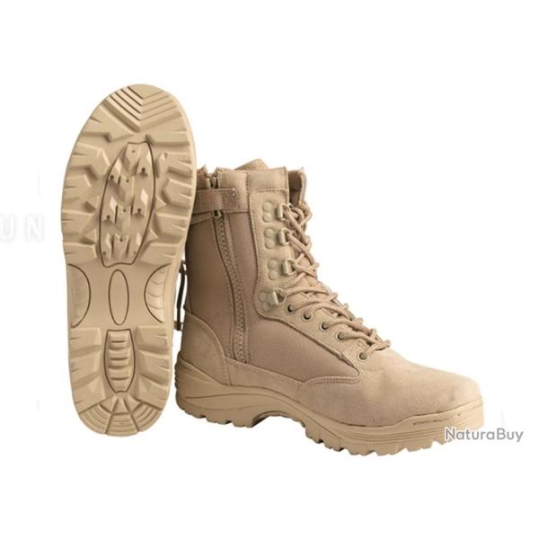 Chaussures Hautes Tan Fermeture Zip