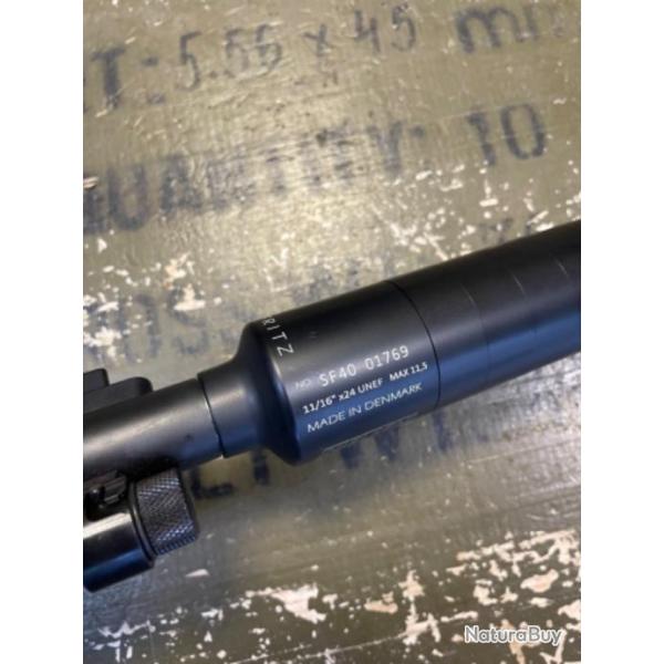 Mod�rateur de son Nielsen Sonic 40 Fritz pour cal 44/45 11-16x24 Noir. Id�al pour Smith Wesson 1854.