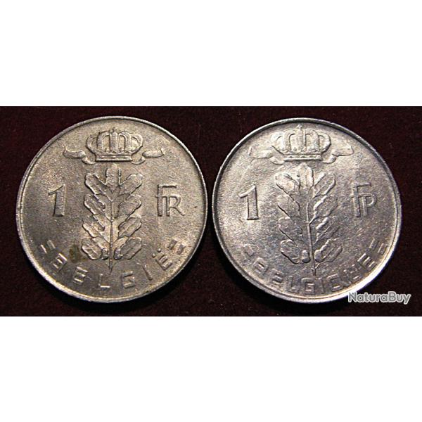 Belgique/Belgie 2 pieces de 1 franc 1972 1955