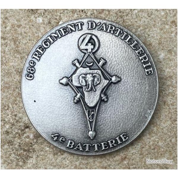 Jeton 68� R�giment d'Artillerie, 4� Batterie,Matricul�,Fabriquant FIA