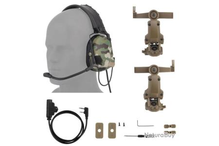 Support Casque Tactique Ensemble B - Adaptateur Rail Pour Casque OPS Core ARC M-LOK, Réglable 360°