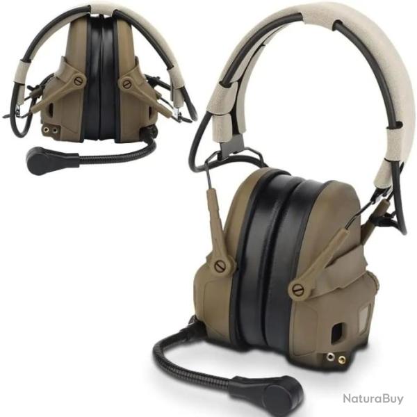 Casque d'�coute Pickup tactique Airsoft avec r�duction de bruit -TAN