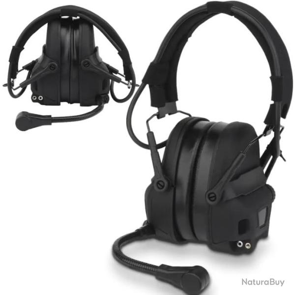 Casque d'�coute Pickup tactique Airsoft avec r�duction de bruit -NOIR