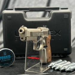 Pack Pr&ecirc;t A Tirer PISTOLET BERETTA M 92 FS CO2 CAL 4.5 MM - NICKEL/BOIS