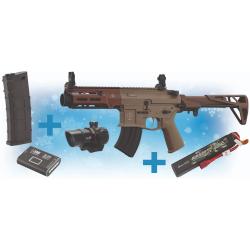 PACK DE NOEL REPLIQUE M923A AEG DOUBLE EAGLE  TAN + CHARGEUR + RED DOT + BATTERIE LIPO + CHARGEUR