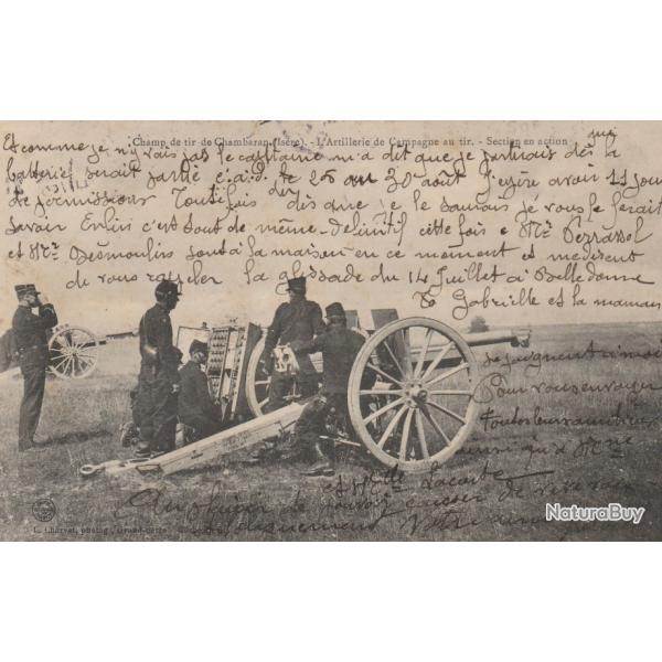 CPA - CAMP  de TIR CHAMBARAN LSERE ARTILLERIE DE COMPAGNE AU TIR