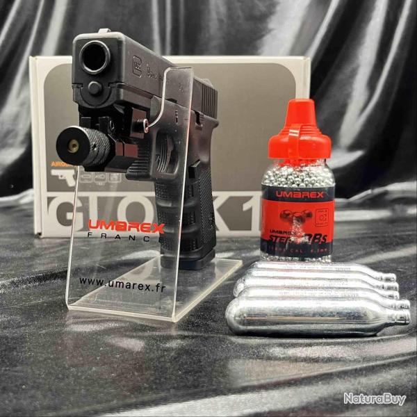 Pack laser pr�t � tirer - PISTOLET - "GLOCK 19 GEN4 MOS" - CO2 - CAL BB/4.5MM - BLACK