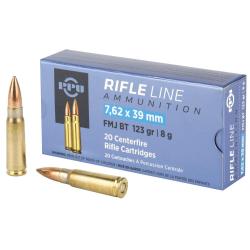 20 Cartouches Partizan Cal.7.62&times;39 123gr FMJ BT