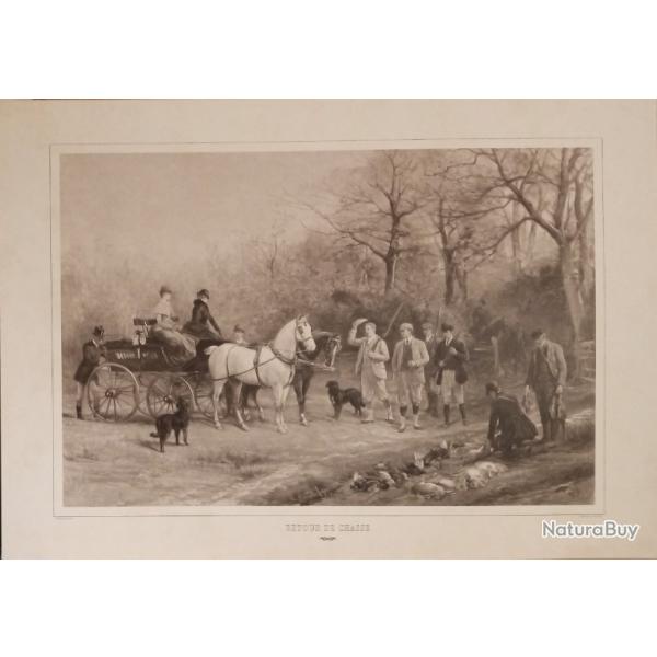 Gravure "Retour de Chasse"