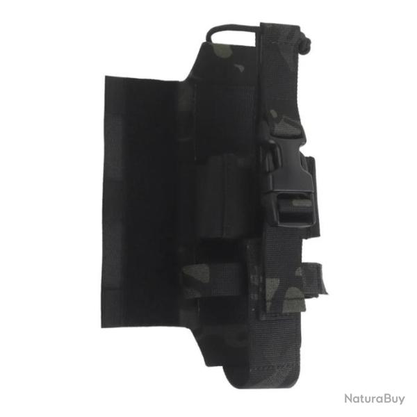 Pochette lat�rale pour radio tactique Syst�me auto-agrippant -*Velcro CAMO NOIR