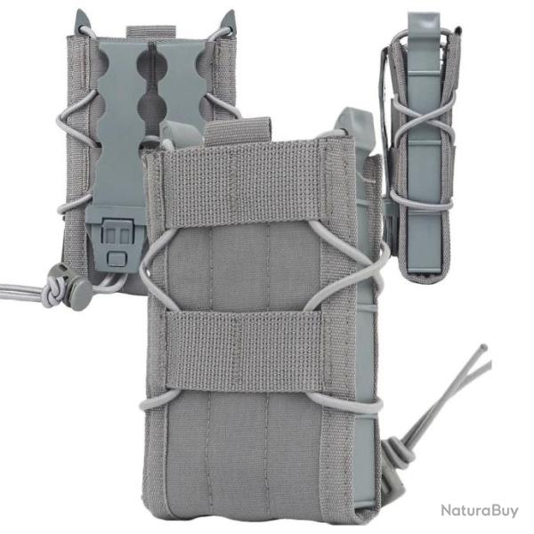 Pochettes de magazines simples: en nylon 500D de haute qualit�-*GRIS- LIVRAISON GRATUITE !!