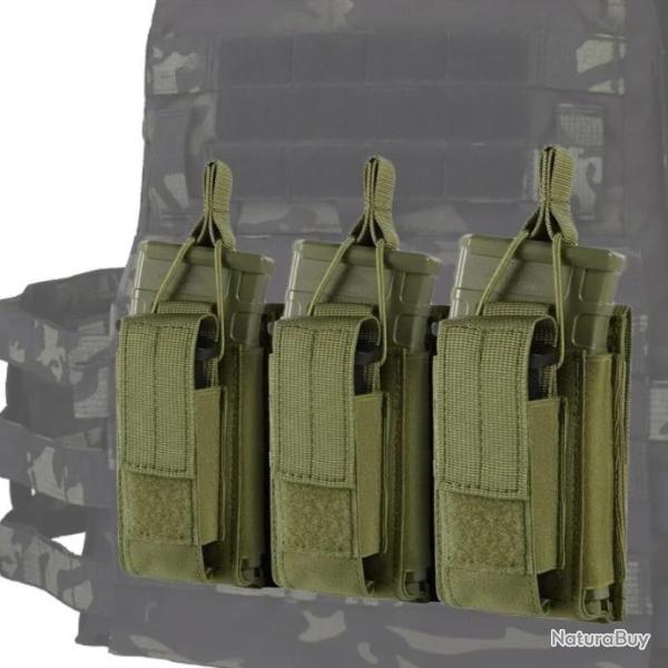 Poudres � triple chargeur, syst�me Molle-*GREEN* LIVRAISON GRATUITE  !!