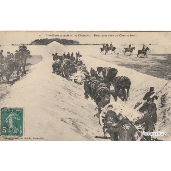 CPA -  L'Artillerie mont�e et les Obstacles - Demi tour dans un Chemin �troit