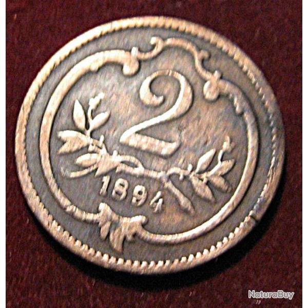 AUTRICHE piece de 2 heller 1894 ttb