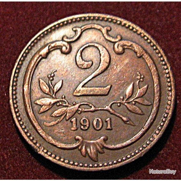 AUTRICHE piece de 2 heller 1901 ttb