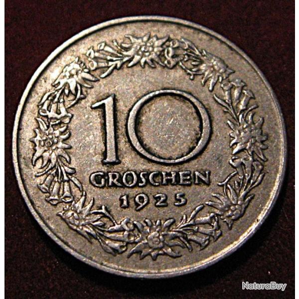 AUTRICHE piece de 10 grocschen 1925 ttb