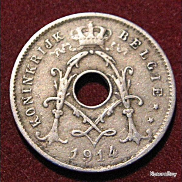 Belgique piece de 5 centimes (koningkrijk  Belgie) 1914 ttb