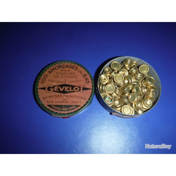 1 boite d'amorces larges de marque G�velot contenant 82 amorces neuves