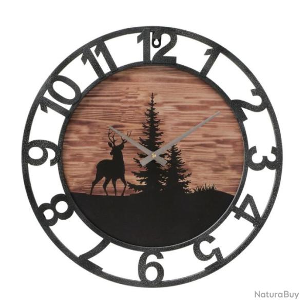 HORLOGE MURALE DECO CERF �45cm