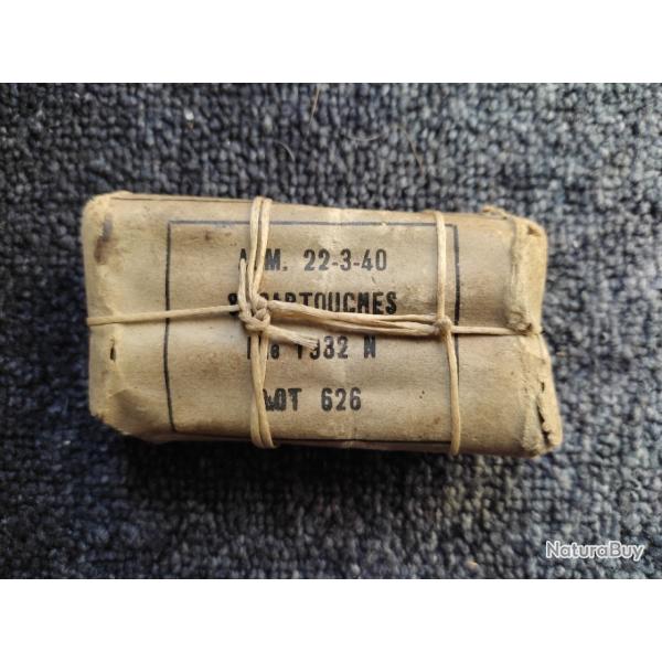 Paquet de 8 cartouches 8mm LEBEL �poque 1940