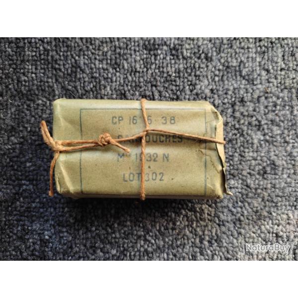 Paquet de 8 cartouches 8mm LEBEL �poque 1938